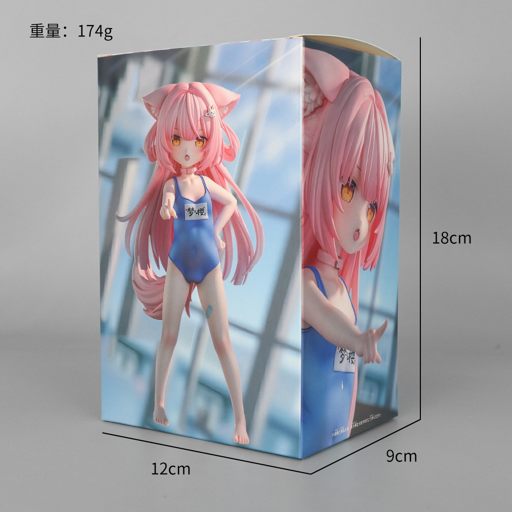 Starluo Pavilion Dream Sakura Dress-up Time Figur Katzenmädchen im Badeanzug Loli Statue für Anime-Fans Desktop-Deko Sammlerstück Feiertagsdekoration – Detail 8
