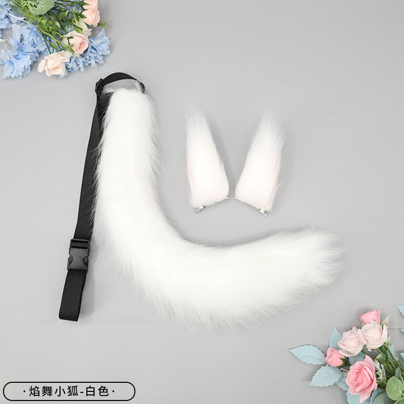 De una pieza hecha a mano de dibujos animados lindo zorro madre felpa zorro cola cosplay accesorios bestia cola cintura decoración