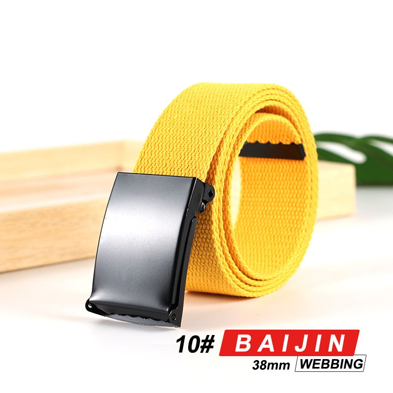 Cinturón unisex de lona y algodón con logo personalizado, estilo casual para estudiantes y negocios