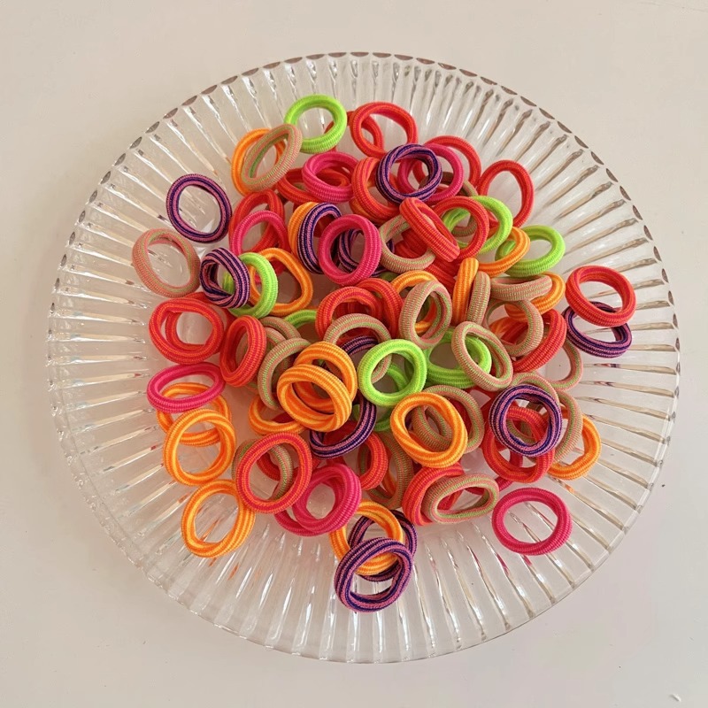 Anillo de cabello de color caramelo para niños no daña correa de cabello bebé cuerda de cabello niñas lindas cubiertas de cabello de cuero de pimples