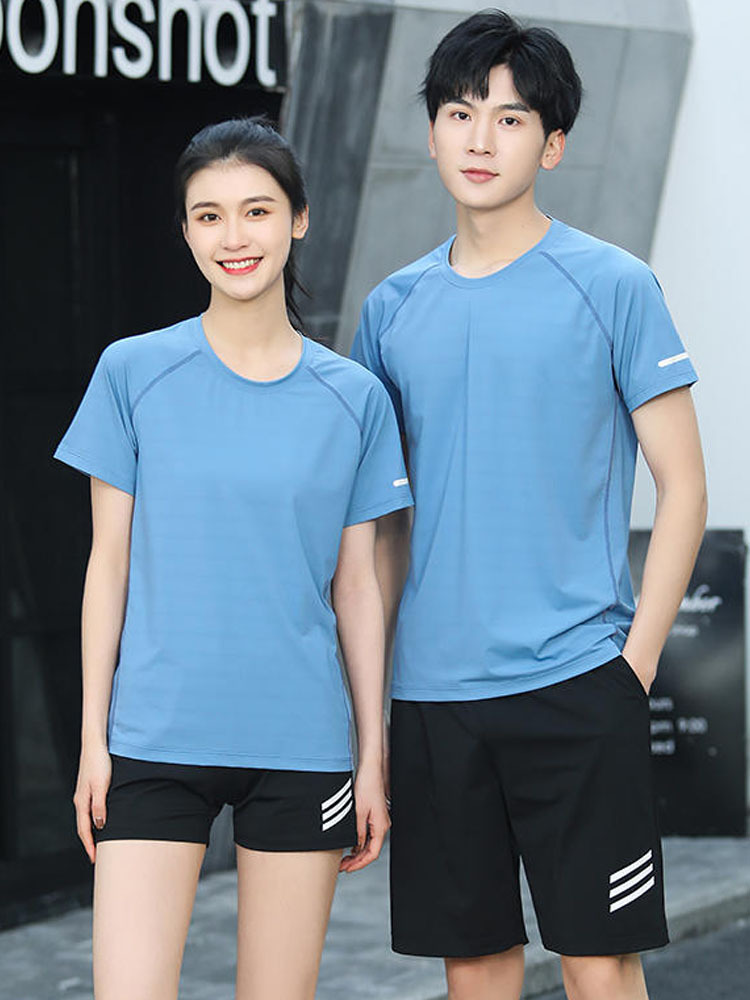 马拉松速干T恤印LOGO 圆领广告衫T恤 冰丝运动短袖T恤衫