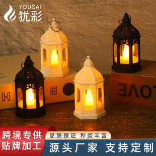 Customized European and American Creative Led Retro Christmas Oil Lamp Digital Candle Lamp Satchel Night Light Plastic Wind Lamp Ornaments