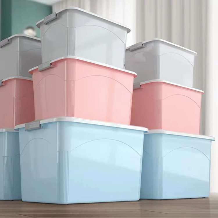 Desktop Storage box with lid snack box Plastic Cosmetics box storage box household sundries mask storage artifact
