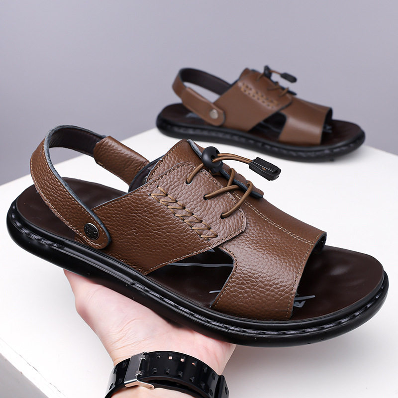 Dép sandal nam hở ngón kiểu mới thoáng khí chống trượt đi biển và lái xe — Mã màu 2118 nâu, Quận 2118 màu đen, Sơn 2118 màu vàng