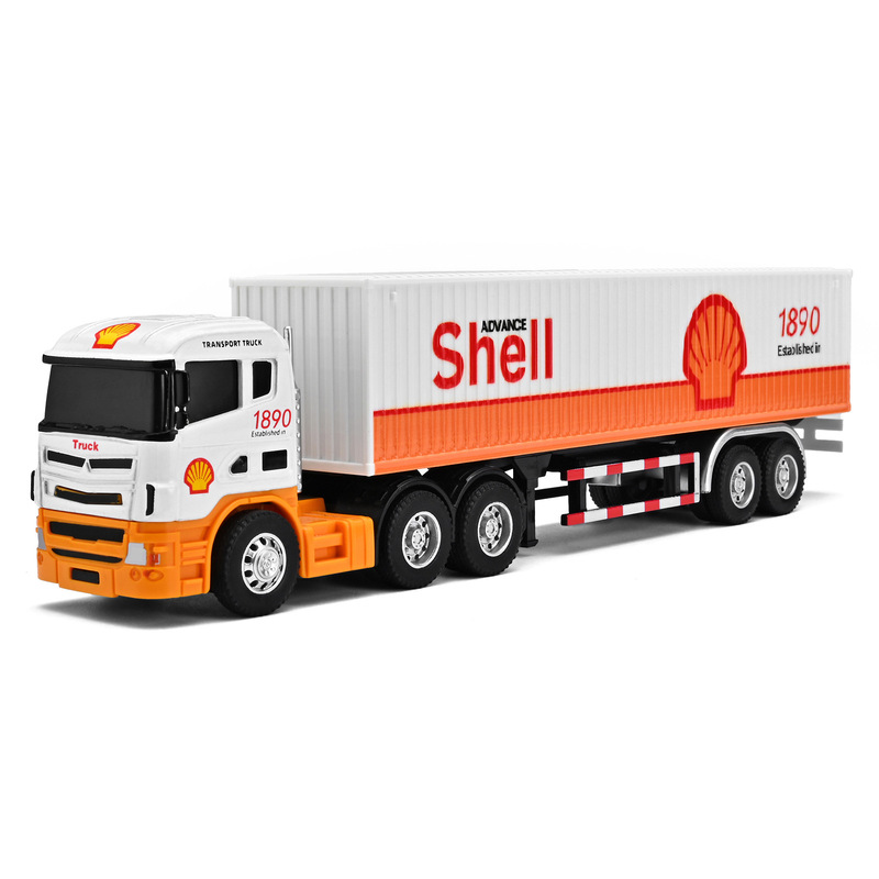 (Wow Customization) Simulation Scandinavian Container Truck American Refrigerated Truck Alloy Car Model Amusement Park Stall Wholesale