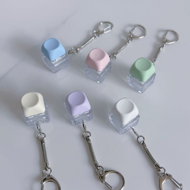 Cross-Border 1-Key Retro Round Hat Stress Relief Toy Switch Tester Luminous Stress Relief Keychain Finger Stress Relief Toy
