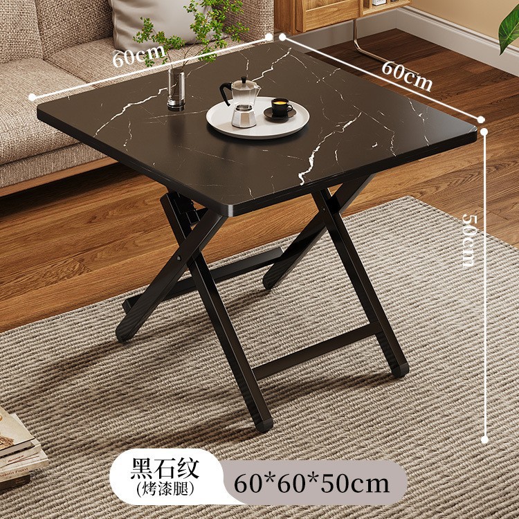 Black stone pattern [60*60*50] h type-black painted legs