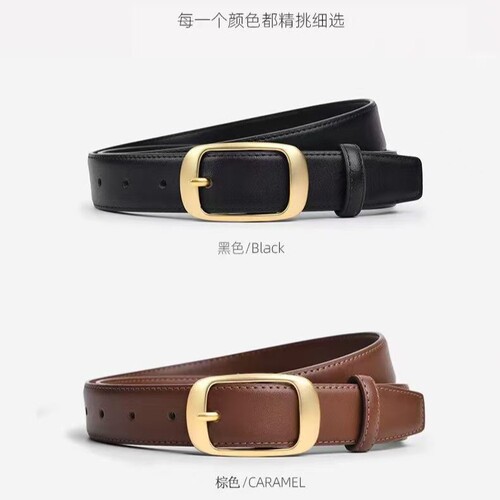 PU leather women's Korean-style versatile belt for women, with needle fastener and stylish decoration, denim-inspired, minimalist