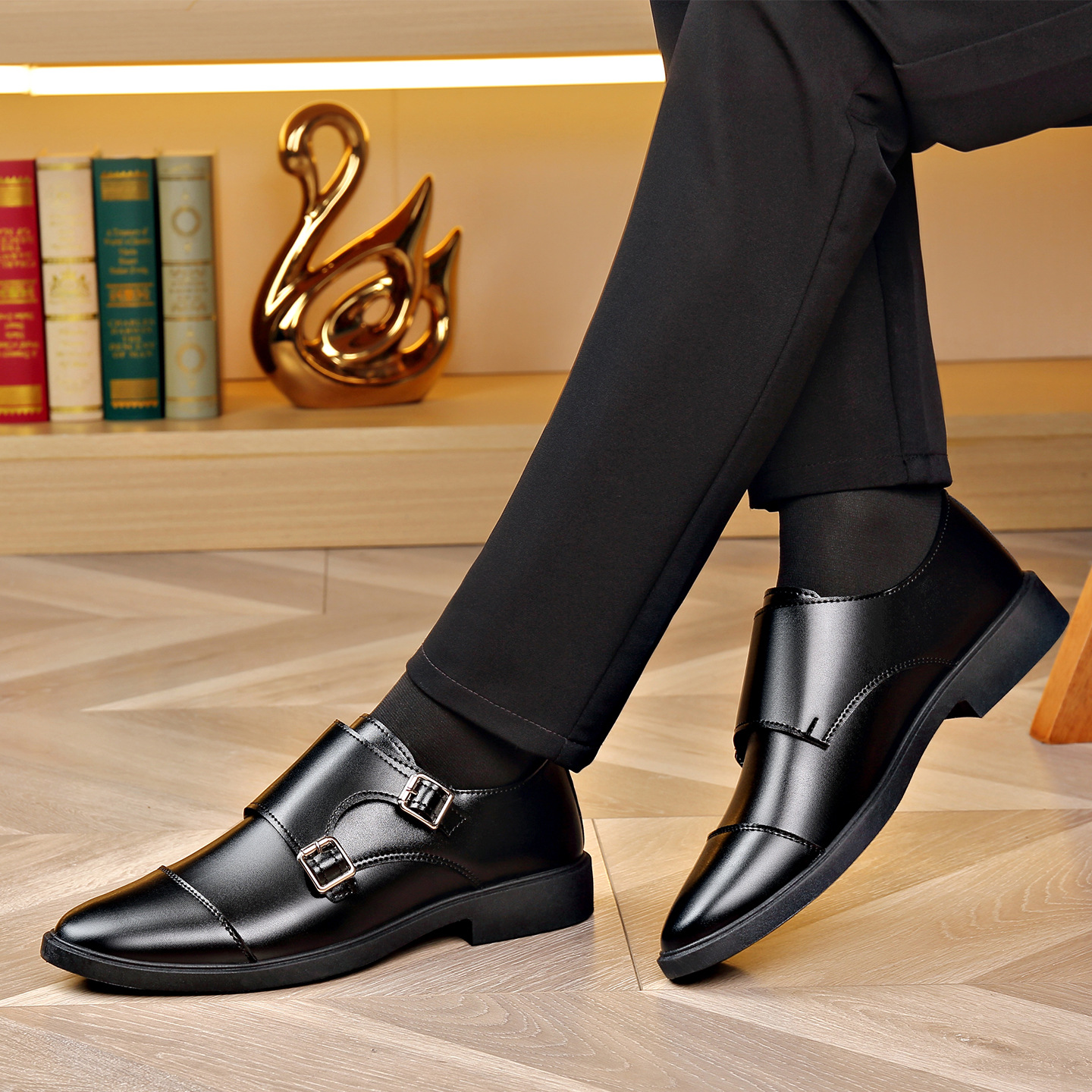 Men's Formal Leather Shoes British Style Business Casual Wear_voghion.com