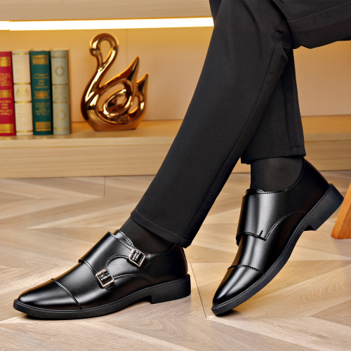 Factory temu metal cross-border Southeast Asian men's high-end leather shoes men's business formal casual leather shoes England groom