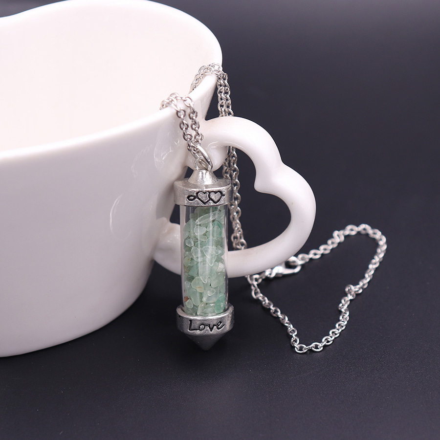 Nuevo collar largo de cristal con doble punta cónica y piedras trituradas, estilo corazón, amor, pareja, cadena para suéter, venta al por mayor image 15