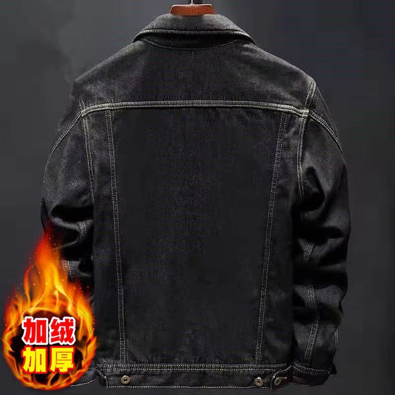 boy Denim Fleece-Lined Thickened Plus Size Youth Men's Autumn Winter Season Jacket Cotton Coat Clothing_voghion.com