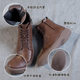2025 Genuine Leather Height Increasing Martin Boots Women's Autumn and Winter fleece-lined Short Boots Thick Skinny Knights Boots All-match Women's Shoes