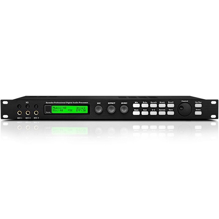 Procesador de Efectos KTV Digital X5 Mezclador Anti-Aullidos DSP para Karaoke