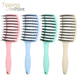 Big back fluffy shape curved ribs comb shaking sound net red plastic nylon massage big bend comb factory wholesale