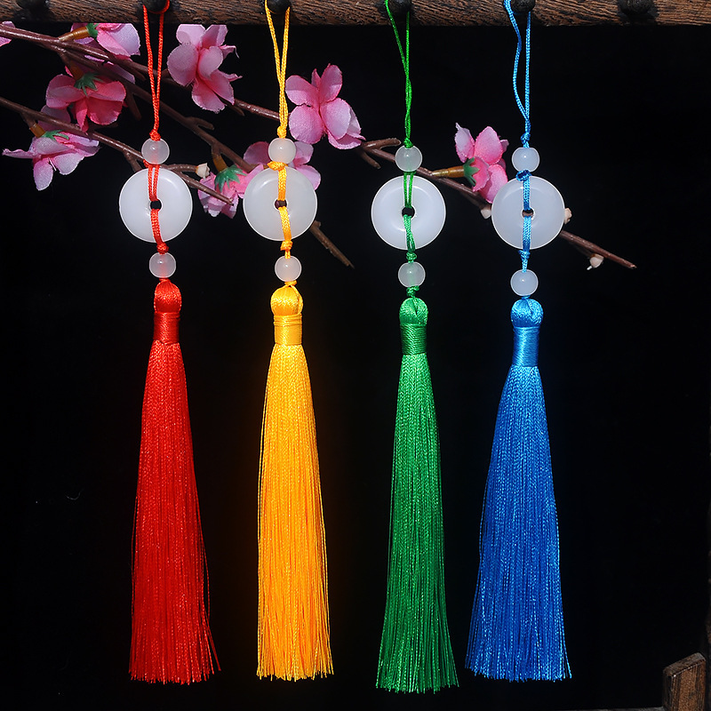 New Imitation Jade Ping An Buckle Handmade Creative DIY Tassel Pendant Car Bag Hanging Ornaments Ancient Chinese Clothing Press Flap Spike New Imitation Jade Ping An Buckle Handmade Creative DIY Tassel Pendant Car Bag Hanging Ornaments Ancient Chinese Clothing Press Flap Spike