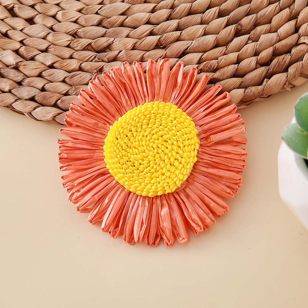 Ropa de sol, bolsos, accesorios, flores de decoración DIY, accesorios de joyería hechos a mano, accesorios, margaritas, tejidos de paja