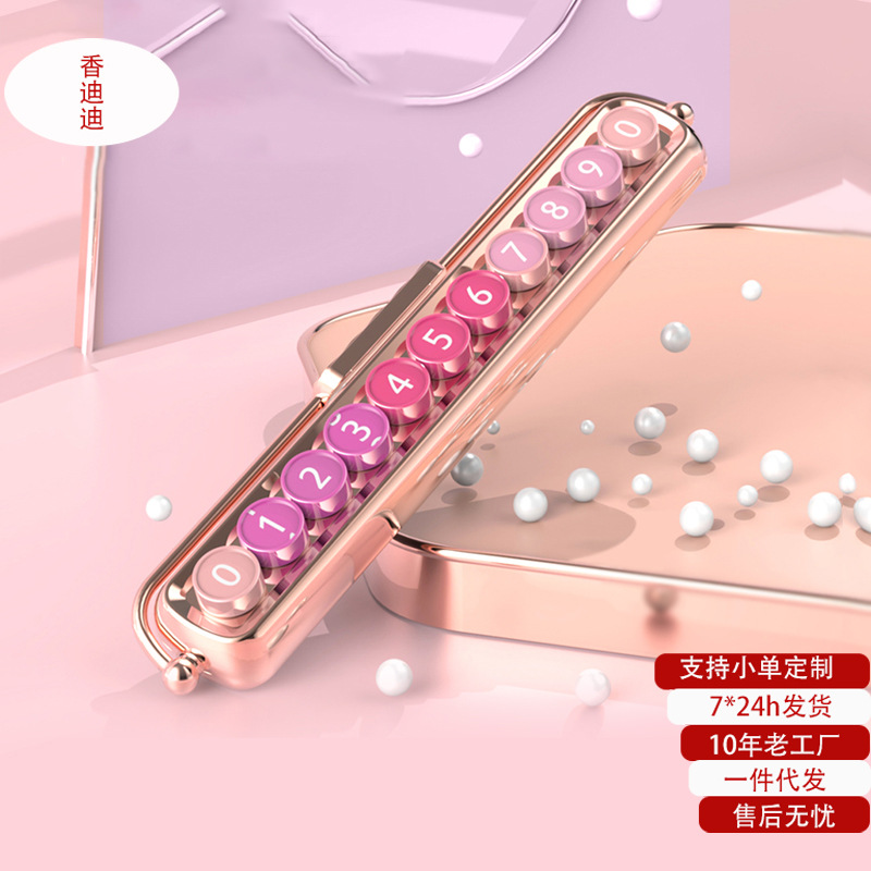 Car Interior Accessory Temporary Parking Sign Glowing Transparent Keyboard Color Number Plate Fashion Creative Digital Car Ornament