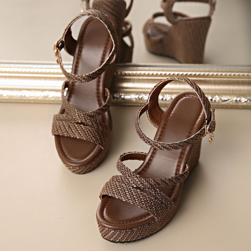 Wedge Super High Heel Platform Sandals for Women, New Summer Fashion Versatile Cross-Strap Open-Toe Thick-Soled Women's Shoes Wedge Super High Heel Platform Sandals for Women, New Summer Fashion Versatile Cross-Strap Open-Toe Thick-Soled Women's Shoes