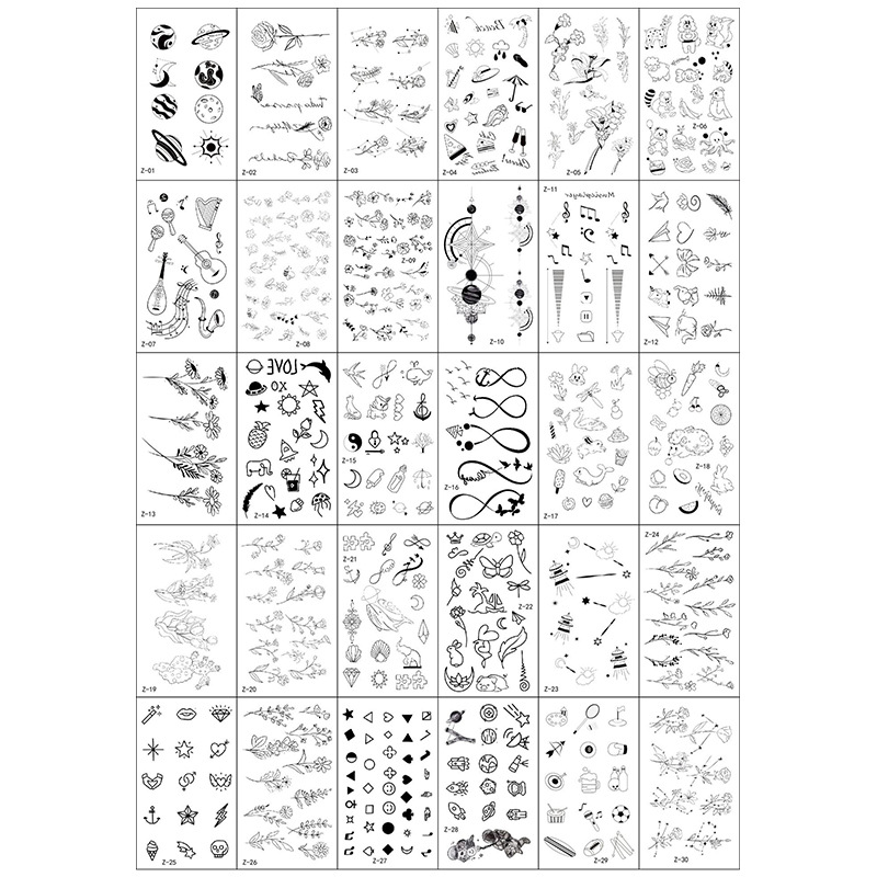 Pequeñas pegatinas de tatuajes de flores impermeables frescas, tatuajes de hombres y mujeres sexy, cicatrices desechables, pegatinas de tatuajes de rosas personalizadas