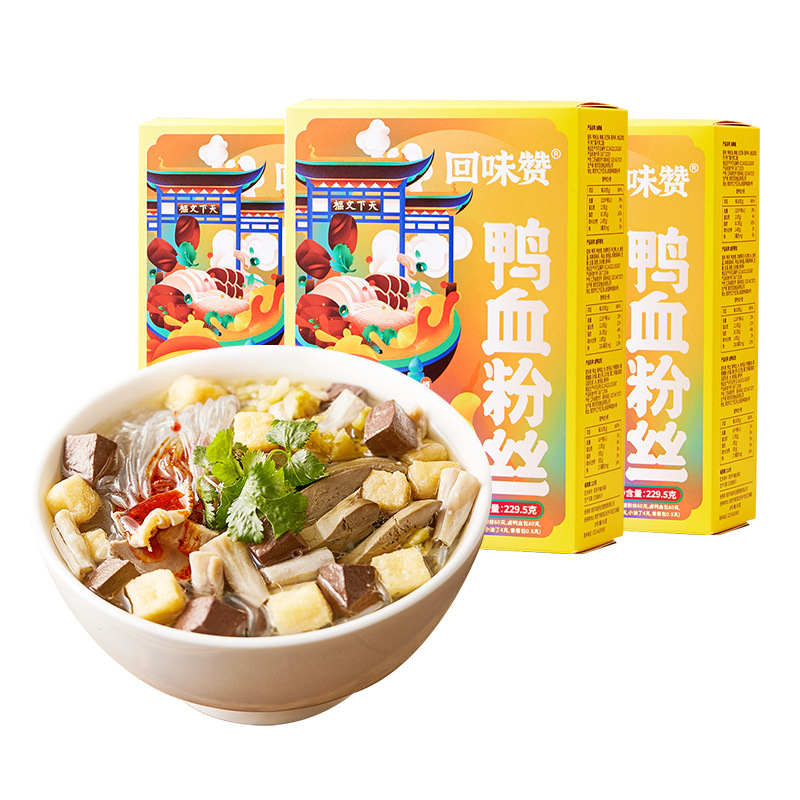 回味赞鸭血粉丝汤方便速食粉丝正宗南京特产老鸭粉汤夜宵早餐米线