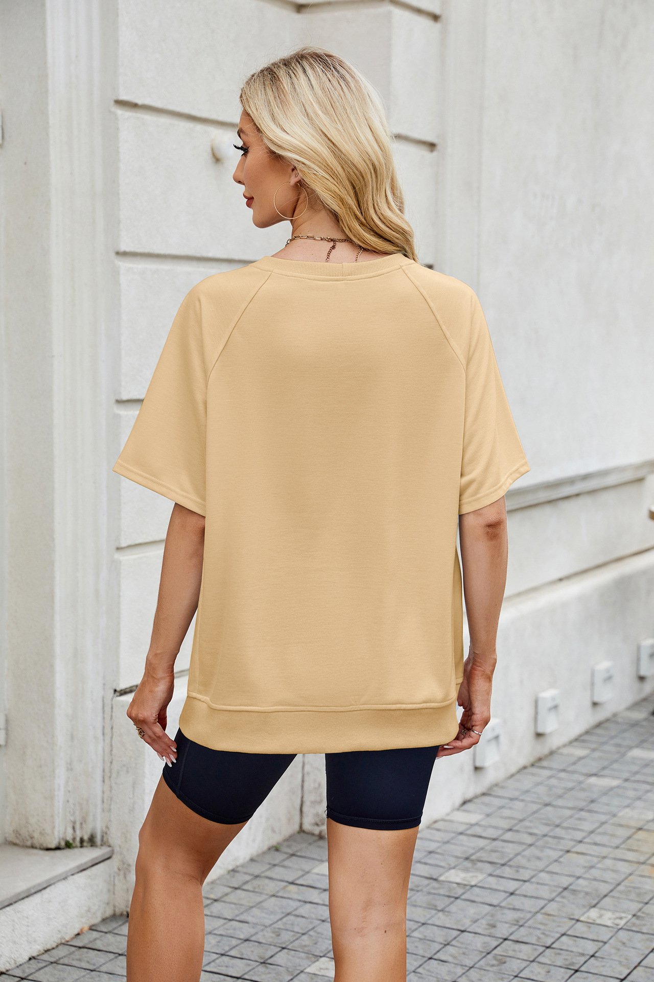 281g Weight Half Sleeve Sleeve Length Pullovers Placket Type Regular Sleeve Sleeve Type Rayon, Polyester Fabric Type Regular Top Length T-shirt Tops Type Casual, Daily Occasion Round Neck Neckline Loose Fit Type Solid Color Pattern Summer, Spring Season Women's Gender Basic Style Wholesale Women's Basic Solid Color Half Sleeve T-Shirts 13