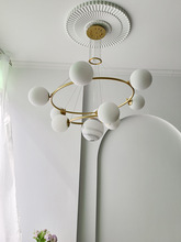 法式轻奢客厅吊灯复古魔豆灯现代北欧中古风星球灯泡泡灯卧室吊灯