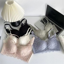 轻薄透气洞洞杯无钢圈内衣女性感蕾丝聚拢收副乳薄款文胸罩夏季