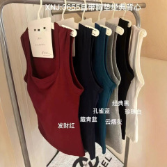 3655极简百搭带胸垫工装背心长50-仅供货经销商不退换