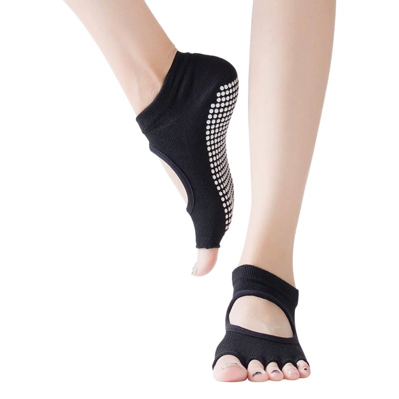 [Прямые поставки с завода] Носки для йоги, дозирующие носки с пятью пальцами Женские нескользящие носки для пилатеса Спортивные носки для йоги с разрезным носком