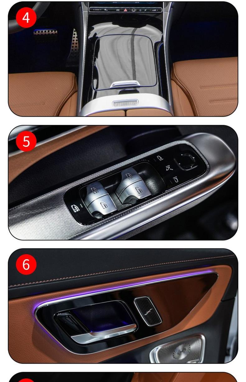 19-25 Mercedes-Benz Glc Center Console Gear Interior Sticker Car Modification Special Paint Transparent Tpu Protective Film