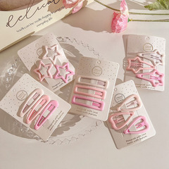 Cute pink star children's hairpin female side forehead broken hair bangs hairpin baby small bb clip headwear