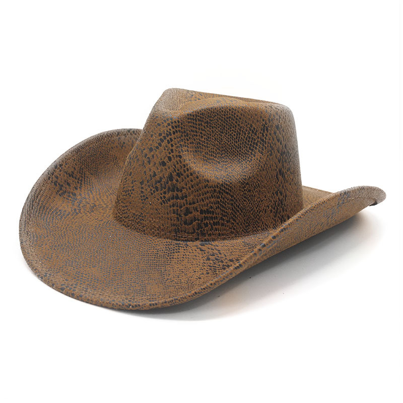 European and American Cross-Border Cracked Light Plate Western Cowboy Hat Festival Stage Performance Hat New Trendy Jazz Hat Wholesale