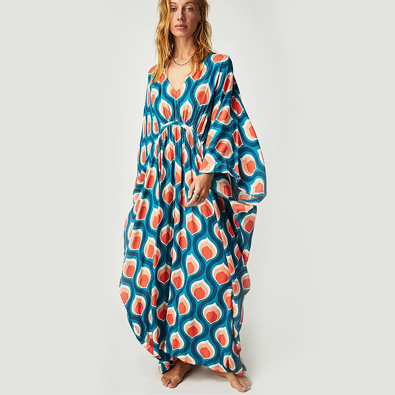 Women's Regular Dress Vacation Round Neck Long Sleeve Printing Maxi Long Dress Holiday Daily display picture 4