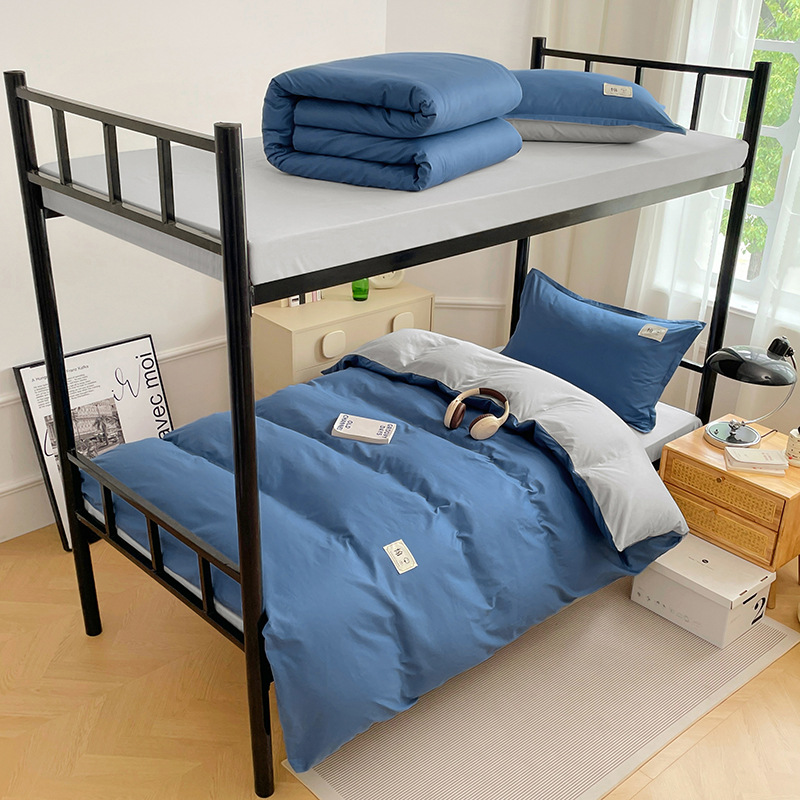 Dormitorio de estudiantes Conjunto de algodón de seis piezas Ropa de cama para estudiantes universitarios Algodón Tres juegos para estudiantes Ropa de cama de apoyo de 90*200
