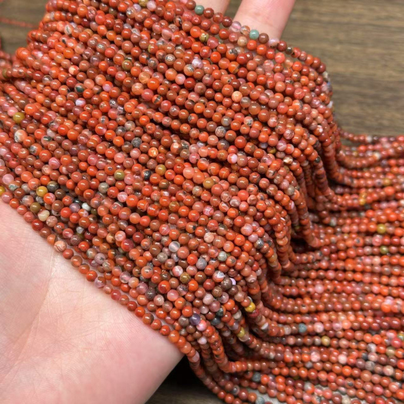 Cuerpo de hierro natural semiacabado, semiacabado, granos de mijo DIY, cuentas de pulsera, collar de cuentas separadoras con perlas rojas y esmeraldas