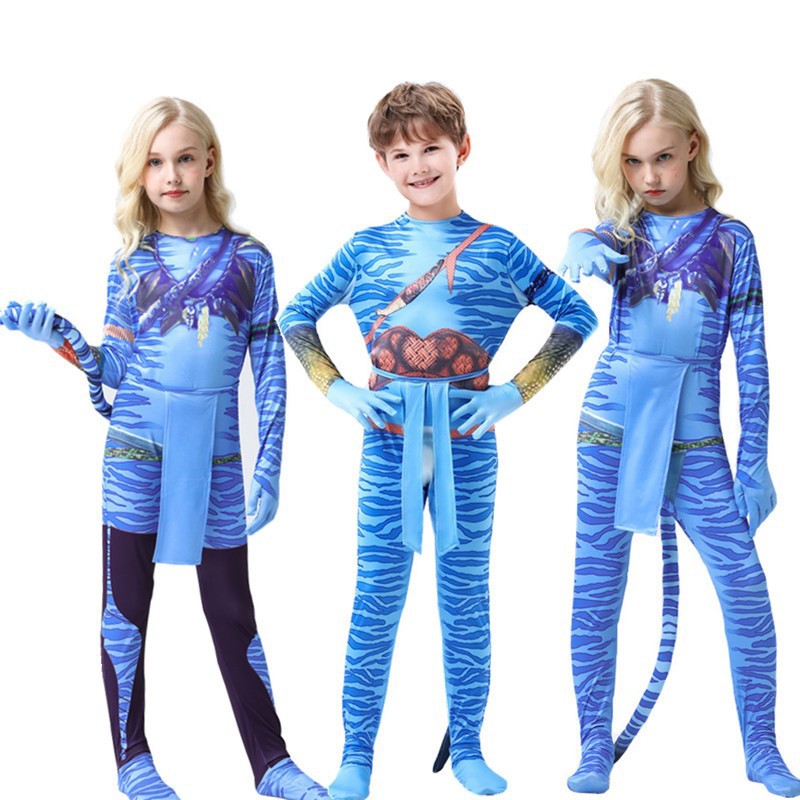 Halloween cosplay Avatar 2 Kidsren's Clothes Stage Costume Hero Adult Costume One-piece Bodysuit Costume
