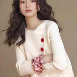 小香风白色针织开衫毛衣女新款秋冬慵懒高级感独特绝美小上衣