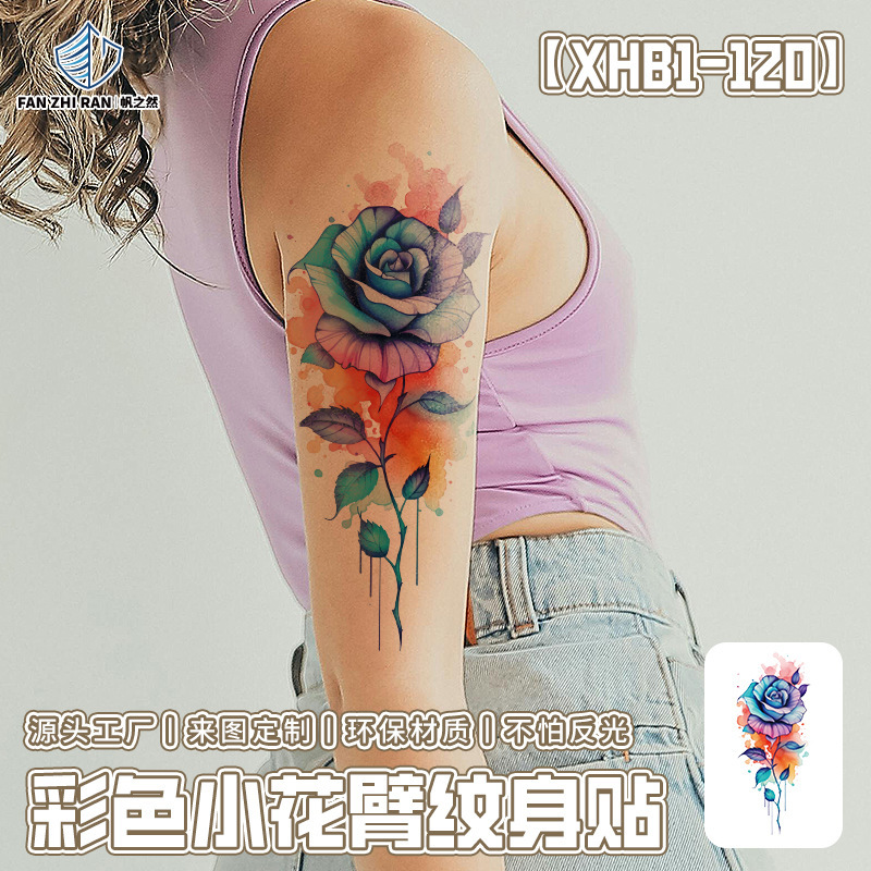 Temporary Tattoos Waterproof Realistic Half-Arm Fake Tattoos for Men and Women Animal Rose Butterfly Tiger Snake Tattoo Stickers Designs