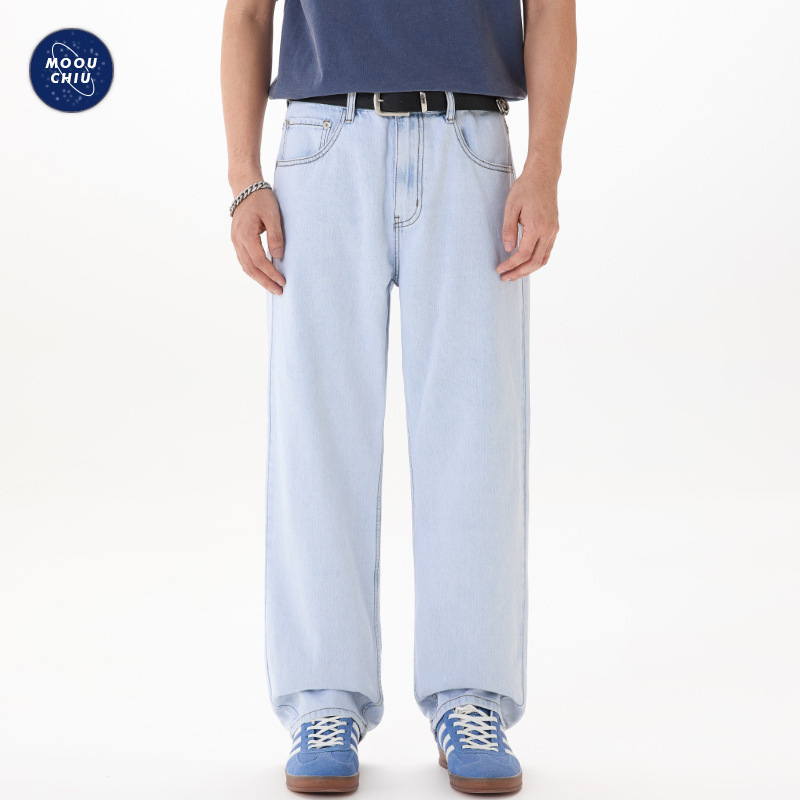 Muqiu Men's Wear | 2026 Summer American High Street Cleanfit Washed Jeans Men's Loose Straight Long Pants Muqiu Men's Wear | 2026 Summer American High Street Cleanfit Washed Jeans Men's Loose Straight Long Pants