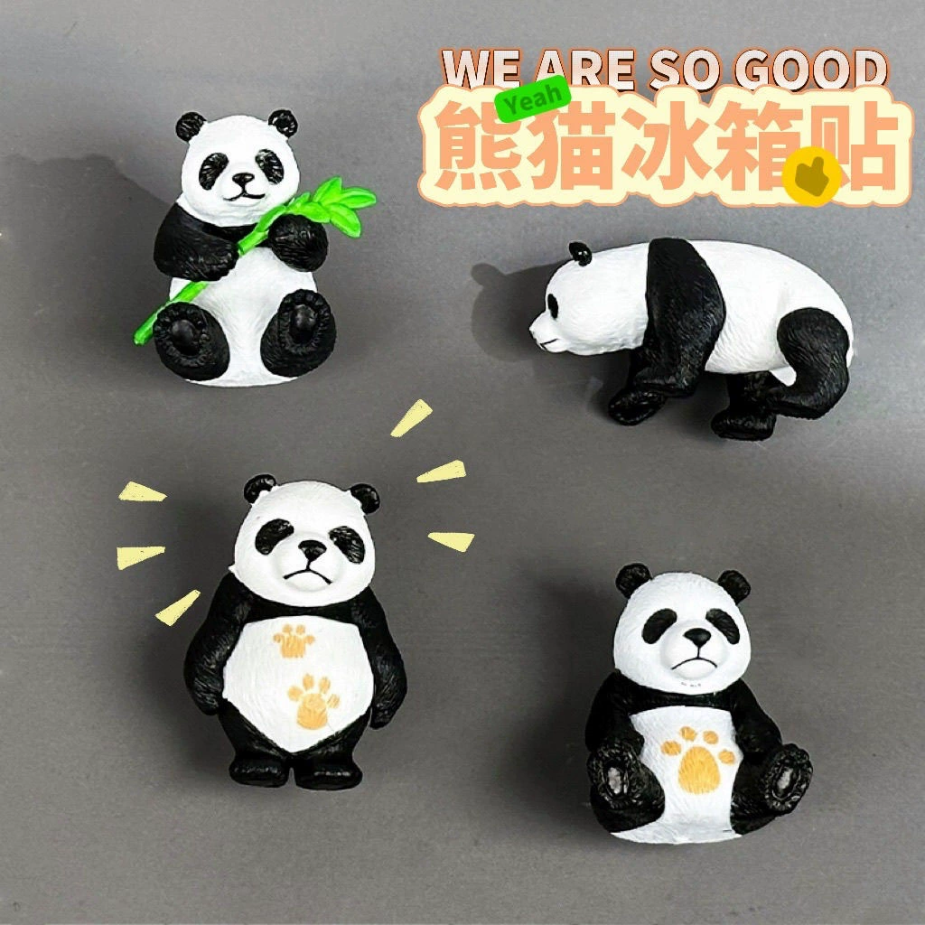 Fridge magnet, three dimensional set, magnetic souvenir, panda, 8 pieces, in 3d format