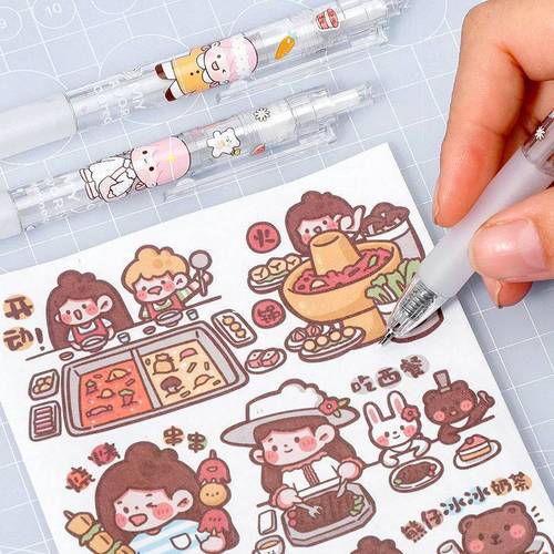 Press the carving pen, cute girl's simple handbook, paper cutting and carving knife, girl's heart booklet, pen-shaped small knife head