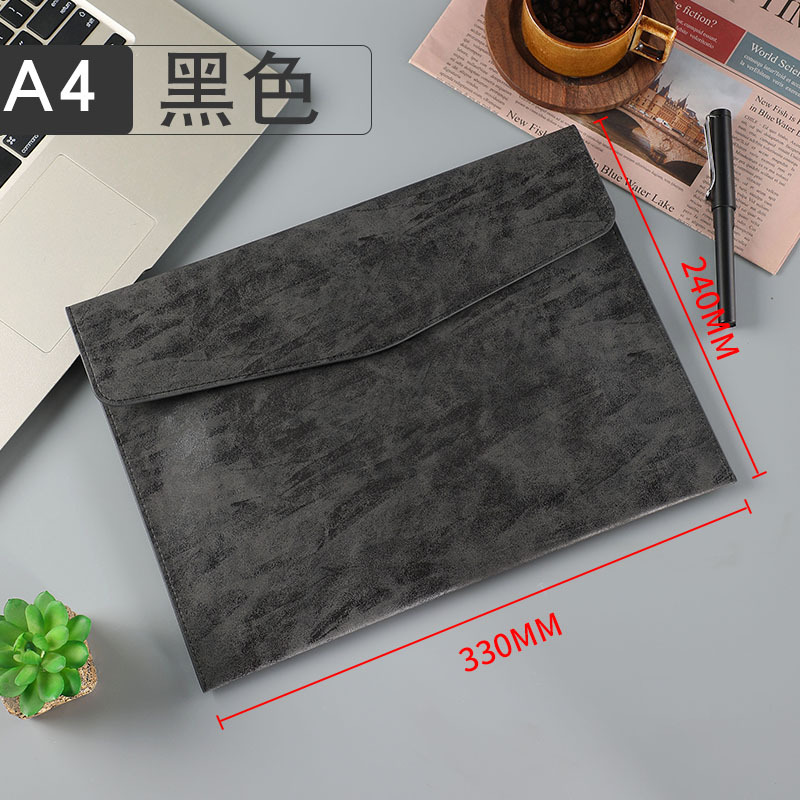 Bolso de archivo comercial de imitación de cuero transfronterizo A4 bolsa de archivo de almacenamiento de gran capacidad bolsa de archivo de logotipo empresarial al por mayor