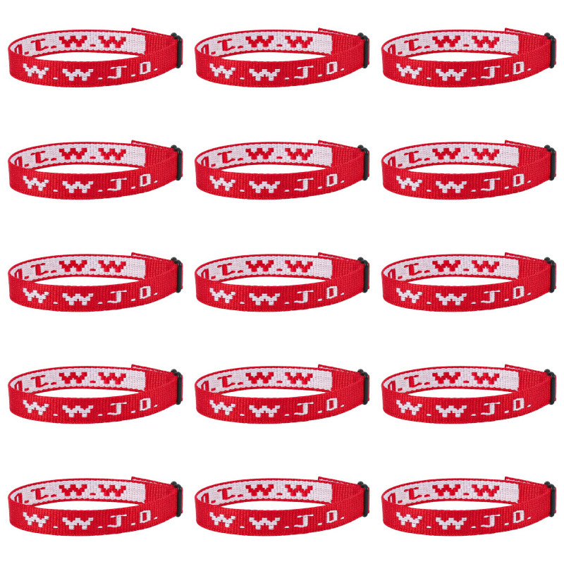 European and American Cross-Border Adjustable Printed Bracelet Set Letter Jacquard Sports Bracelet Wwjd Letter Wristband Bracelet
