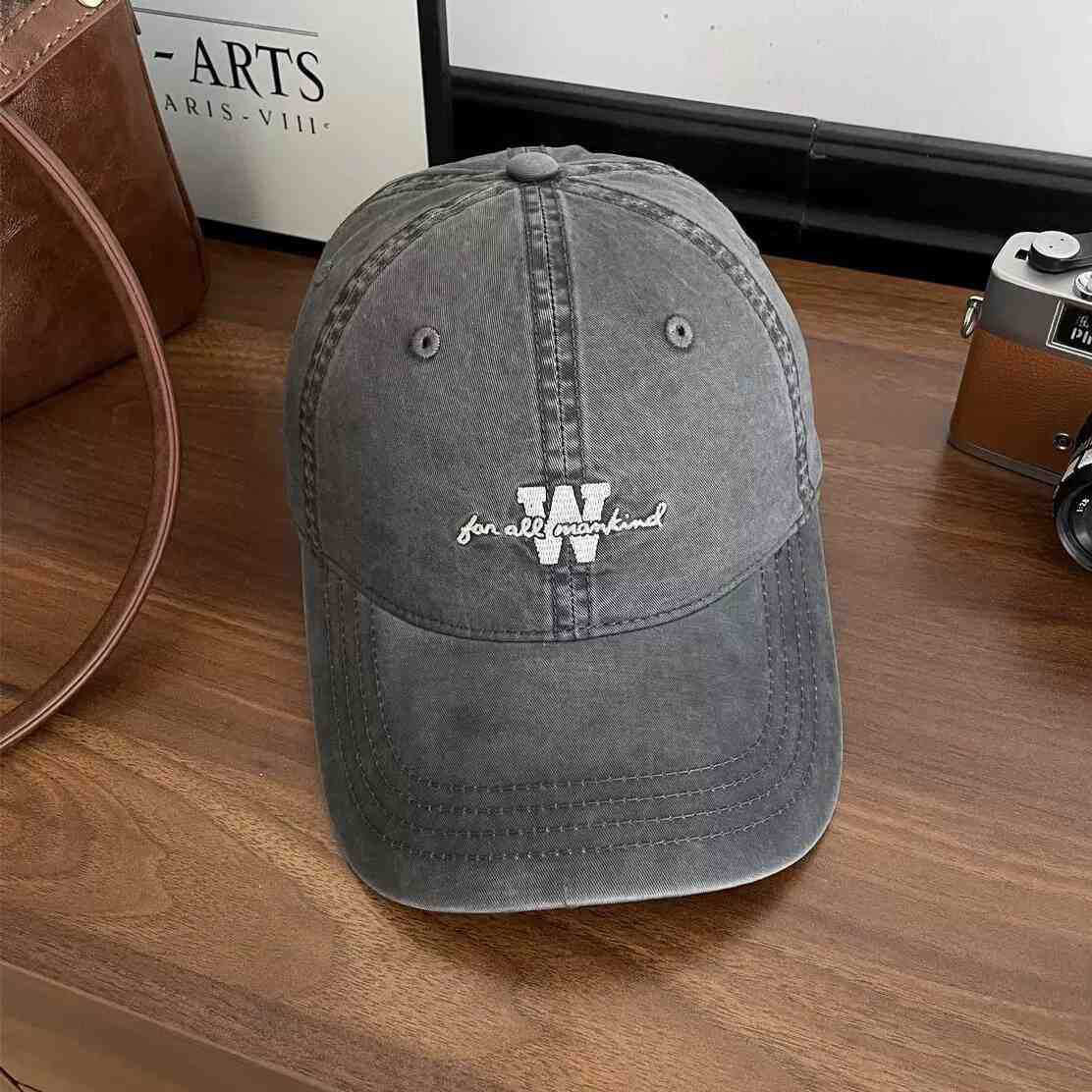 Primavera y verano letras estadounidenses bordadas gorra de béisbol de algodón lavado con agua para mujeres gorra de boca profunda gorra de pato para hombres gorra de moda