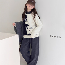 女童软糯猫咪毛衣秋冬季2025新款儿童小女孩加厚保暖针织衫上衣潮