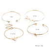 Bracelet, set, European style, simple and elegant design, English, 4 piece set