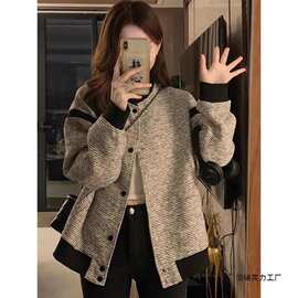 2025秋冬新款加厚棒球服外套大码女装胖mm超好看炸街夹克上衣