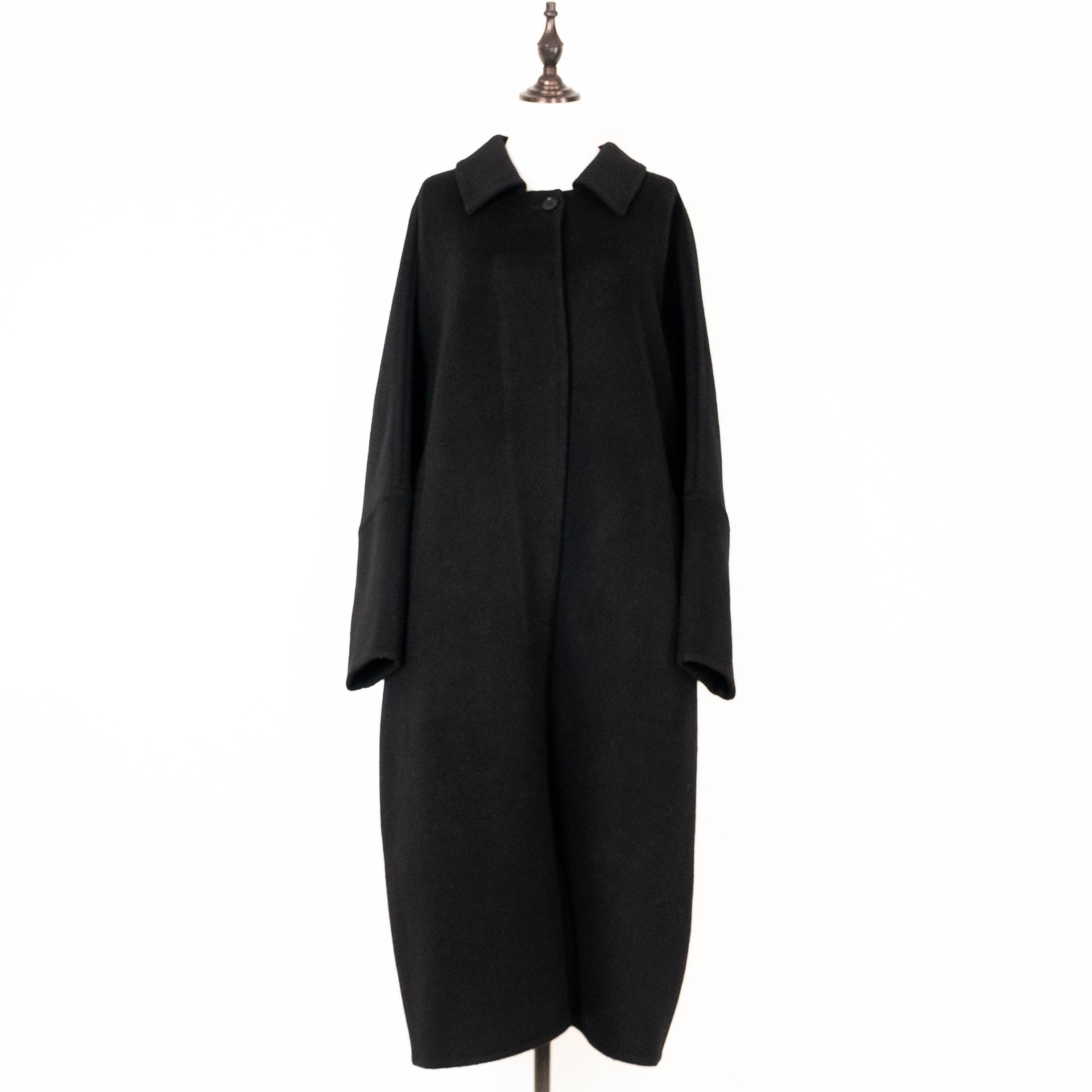 High-End Yak Wool Blend Cocoon-Shaped Double-Sided Woolen Coat British Style Long Suit Collar