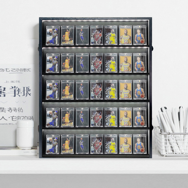 Wall-Mounted Storage Box for Sports Cards, Trophy Card Rack, Wall-Mounted Hockey and Basketball Sports Card Display Frame, Photo Frame